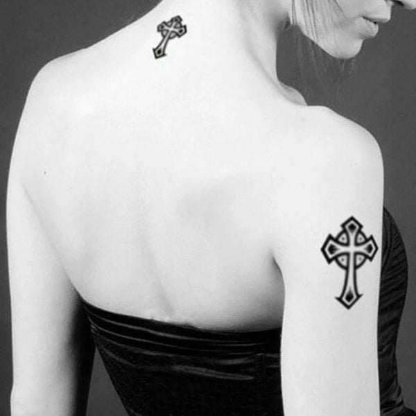 Celtic Cross Temporary Tattoo - Set of 3 – Small Tattoos